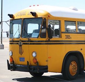 image of front of yellow school bus