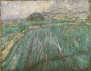 image of van gogh's painting "rain"