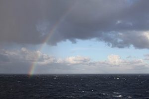 image of rainbow over sea
