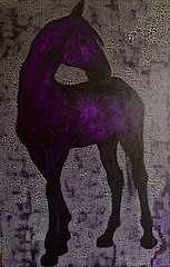 image of painting of purple horse