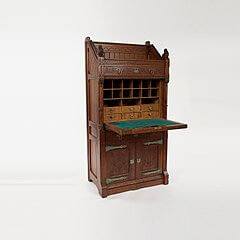 image of old-fashioned oak secretary desk