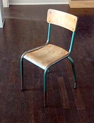 image of wood and steel student chair