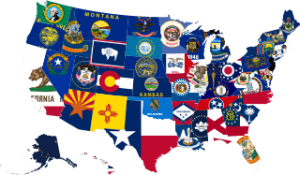 image of flag map of united states