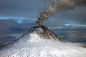 photo of erupting volcano