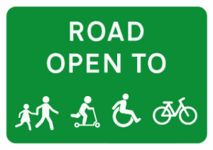 UK road sign showing road is open to everyone