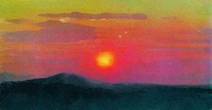 Painting of a red sunset