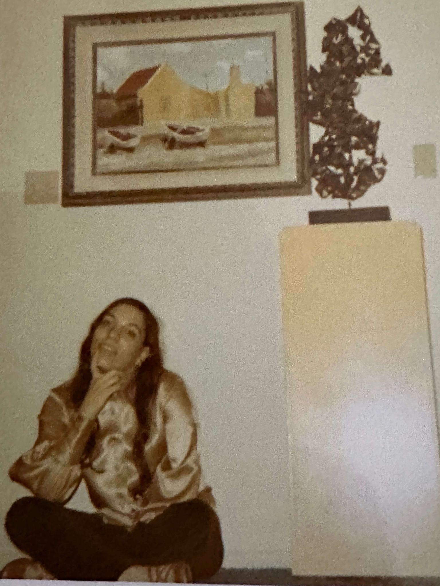 Photo of Karen Lynn right after she completed her stint and Handcraft Industries.